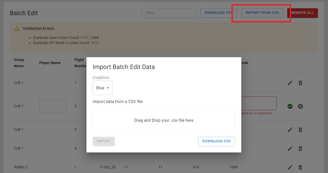 Import CSV