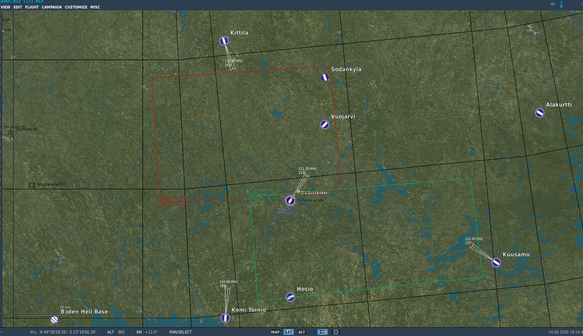 Imported data visible on the DCS F10 map after packaging
