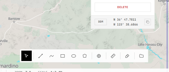 Drawing toolbar with the library button at the far right