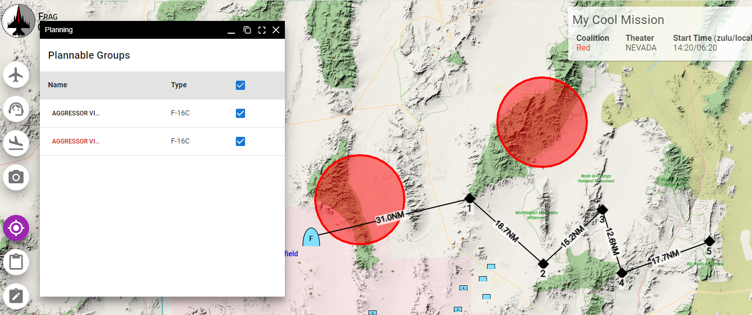 Planning mode waypoints