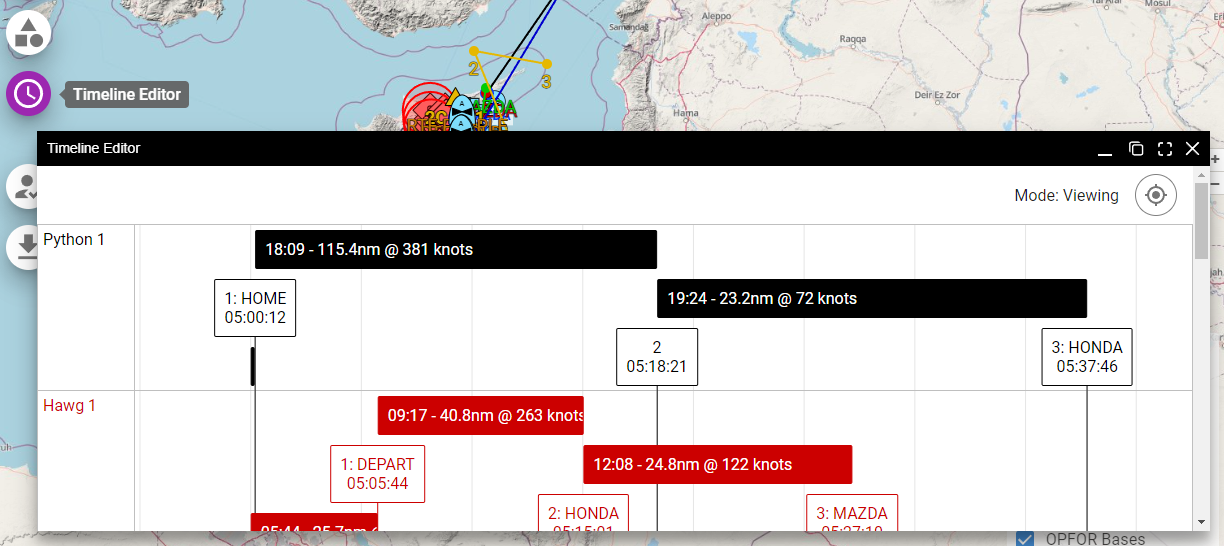 Timeline editor window